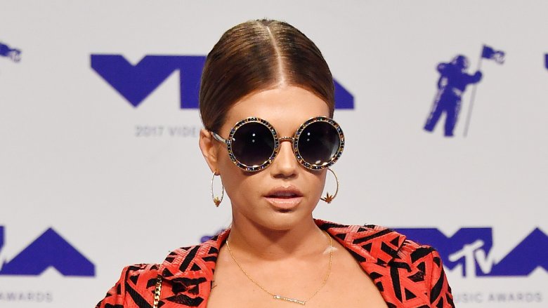 Chanel West Coast in giant sunglasses