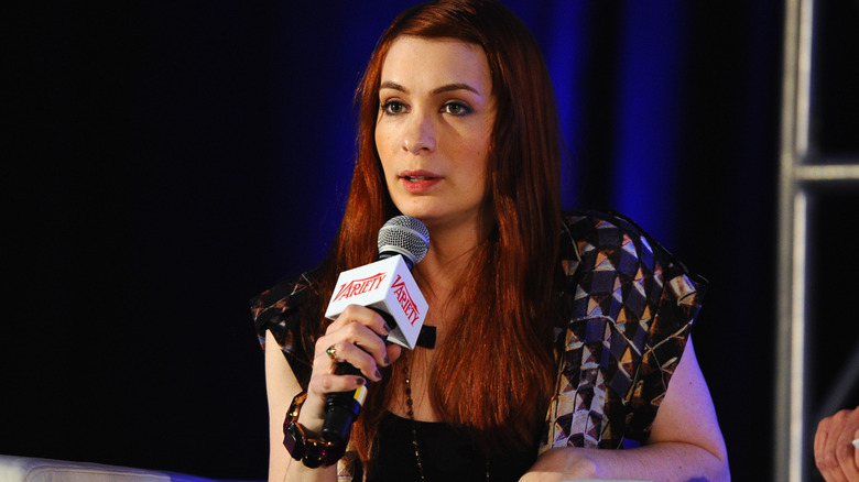 Felicia Day being interviewed