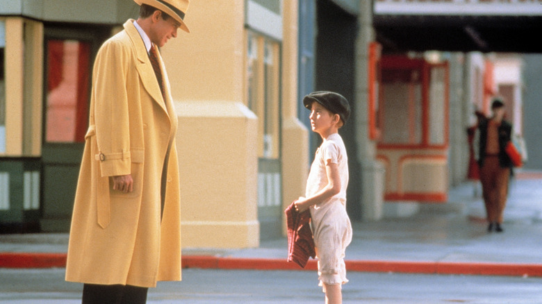 Charlie Korsmo and Warren Beatty in "Dick Tracy"