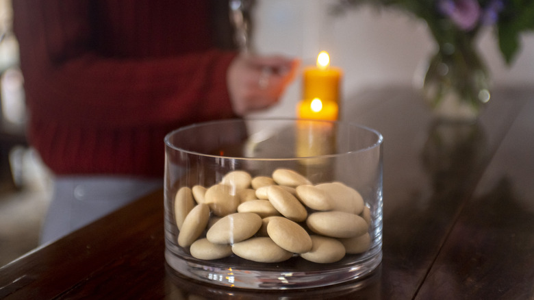 Parting Stones in glass container