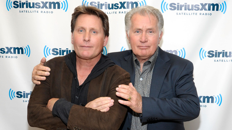 Emilio Estevez and Martin Sheen posing