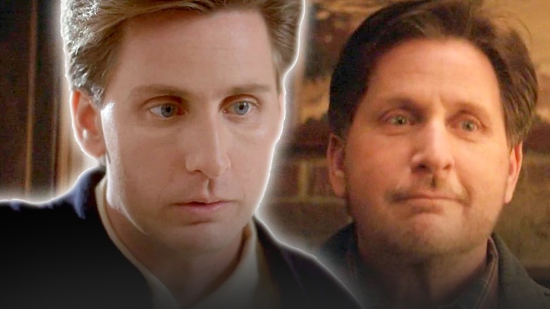 young Emilio Estevez and older Emilio Estevez with scruffy beard