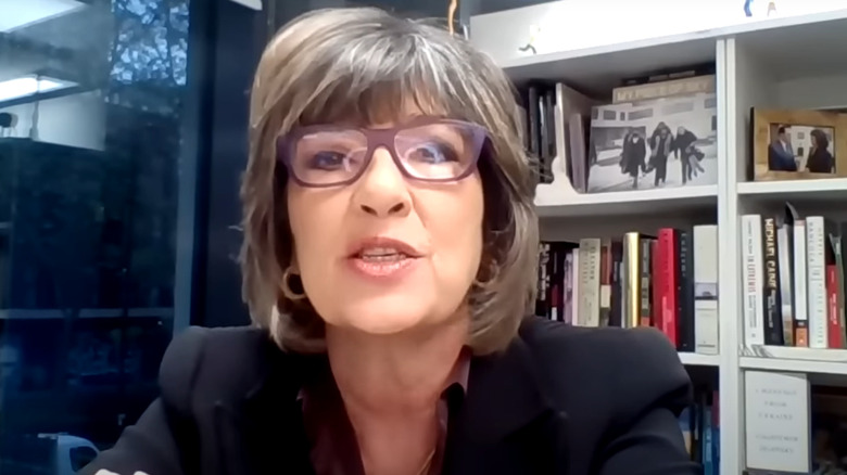 Christiane Amanpour sits in her office and answers questions for TED