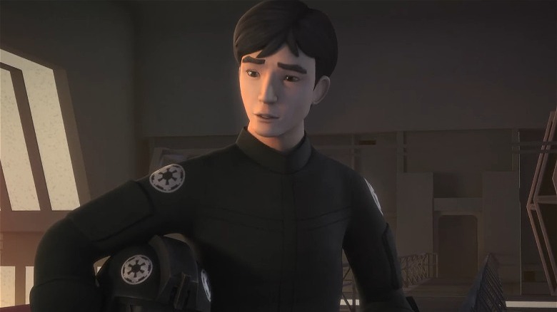 Wedge Antilles looking serious talking