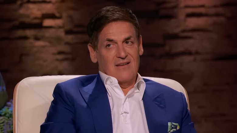 Mark Cuban looks off screen