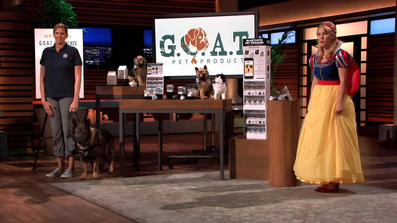 Michelle pitching on Shark Tank