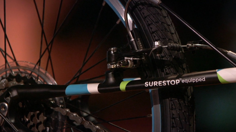 Close up of Guardian Bike on Shark Tank