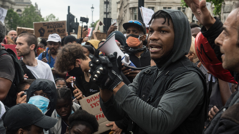 John Boyega speaks at a Black Lives Matter rally