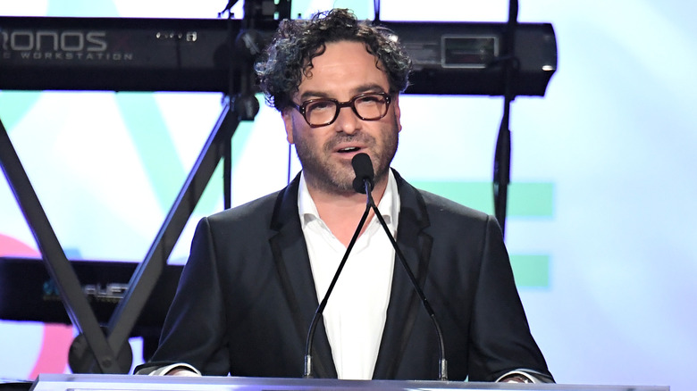 Johnny Galecki speaks at charity event