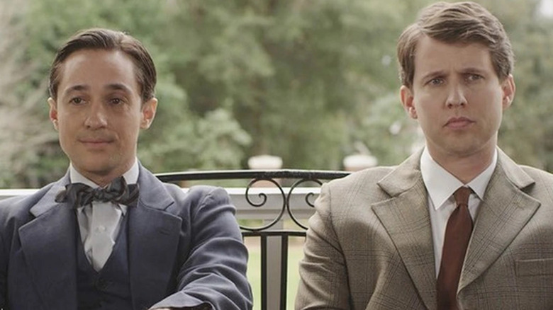 Roy and Walt Disney sit tensely in "Walt Before Mickey" (2015)