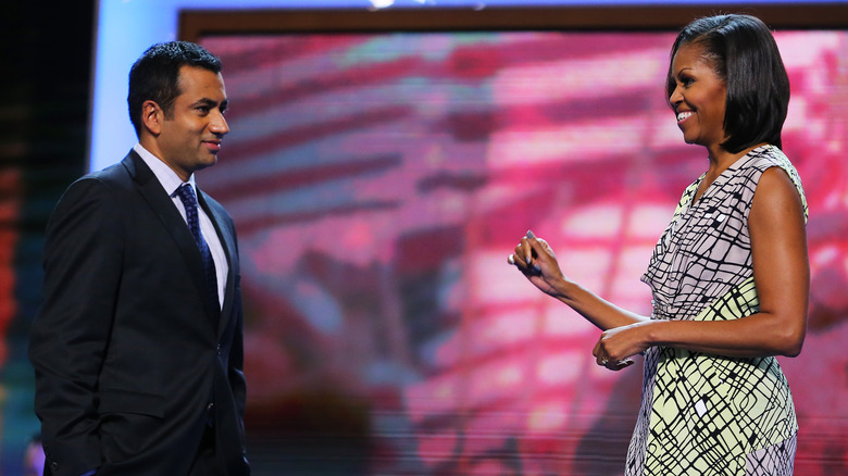 Kal Penn looking at Michelle Obama