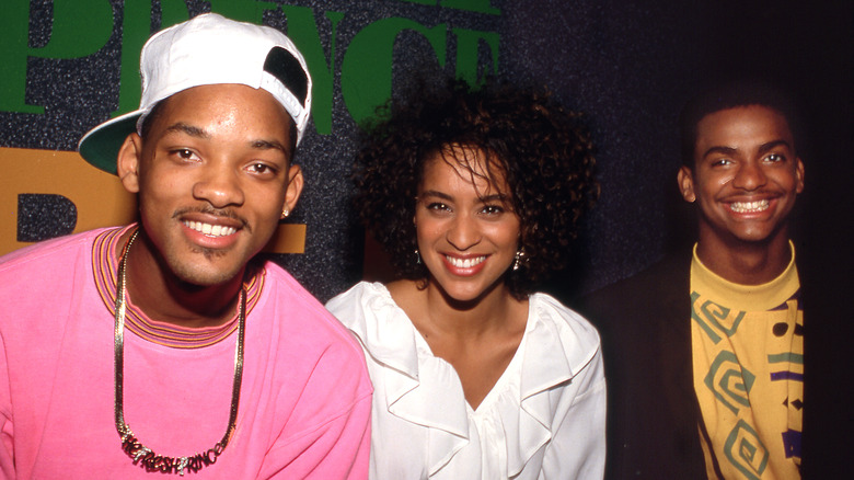 Karyn Parsons with Will Smith and Alfonso Ribeiro