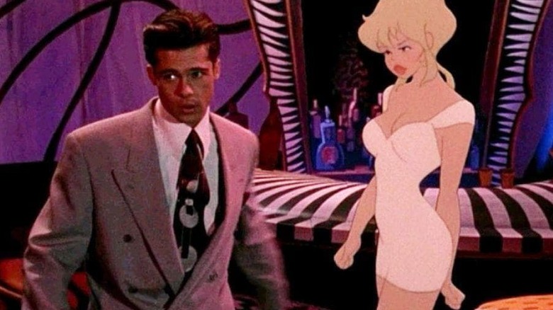 Brad Pitt with animated Kim Basinger