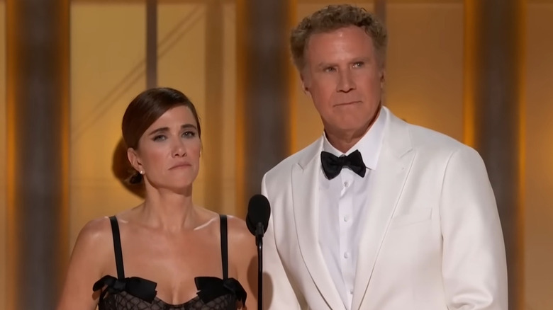 Kristen Wiig and Will Ferrell at Golden Globes