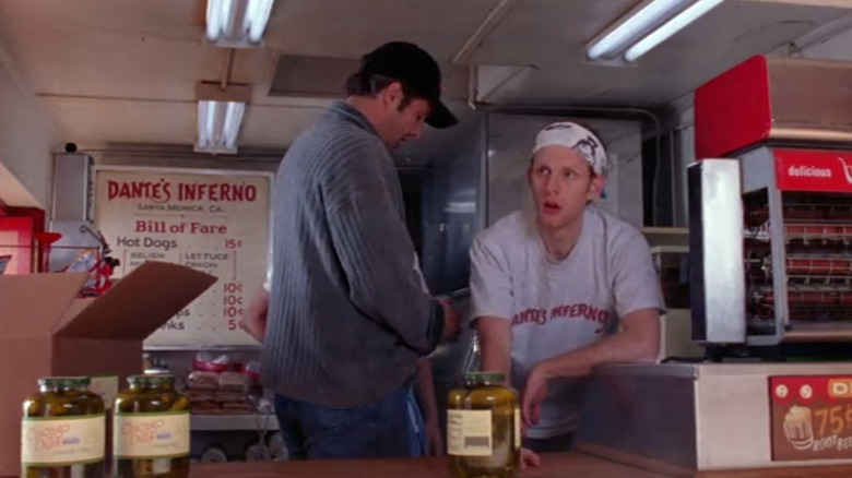 Luke and Leon working food stand