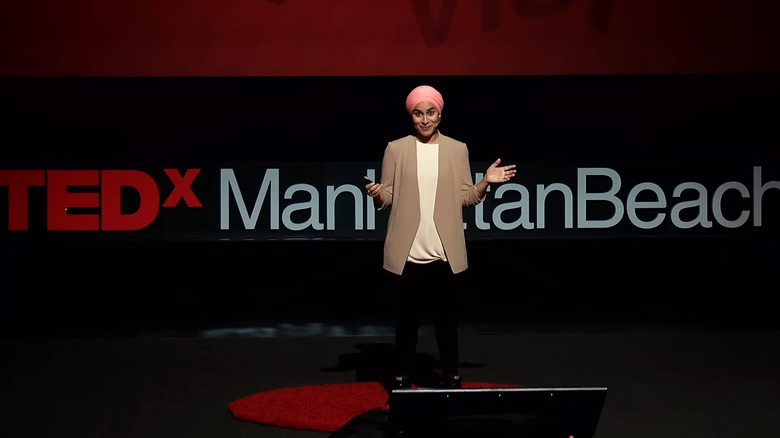 Zahra on TEDX stage