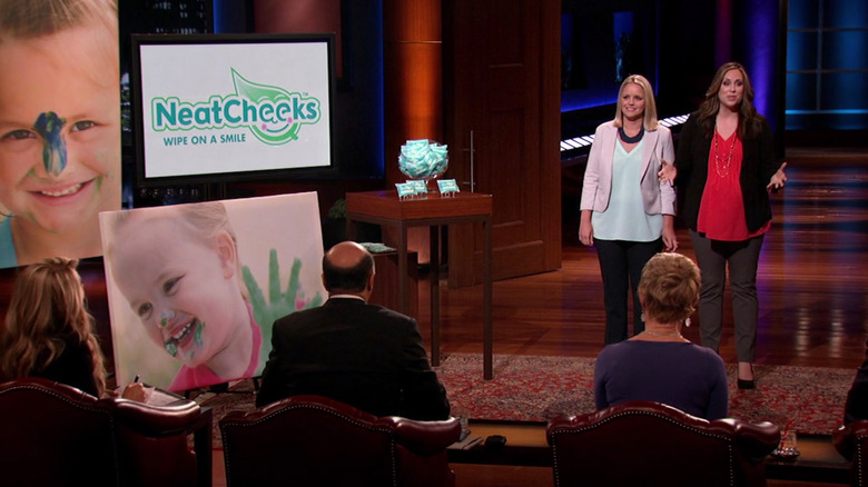 Danielle Stangler and Julia Rossi pitching NeatCheeks on Shark Tank