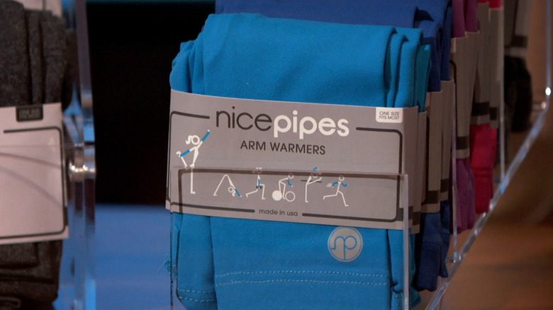 NicePipes arm warmers displayed on Shark Tank