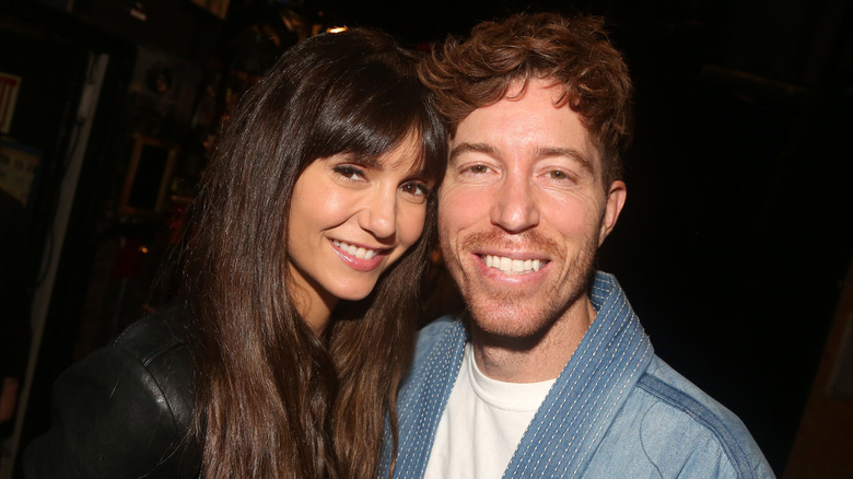 Nina Dobrev and Shaun White posing