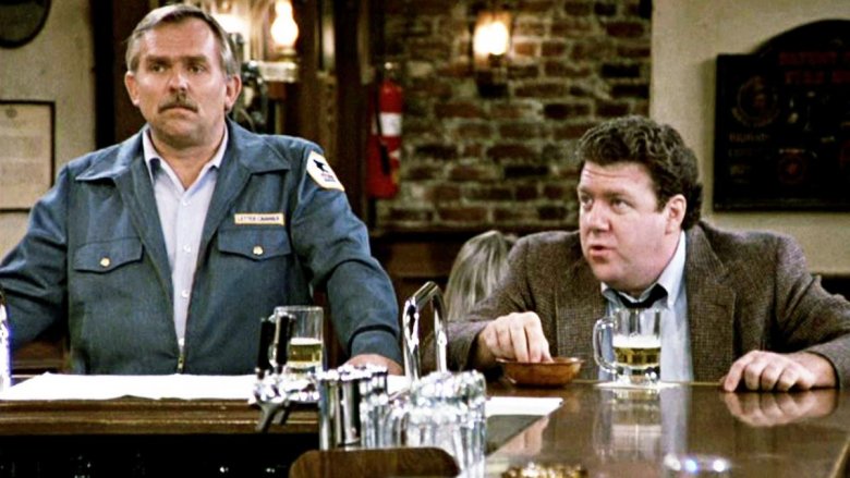 George Wendt and John Ratzenberger in Cheers