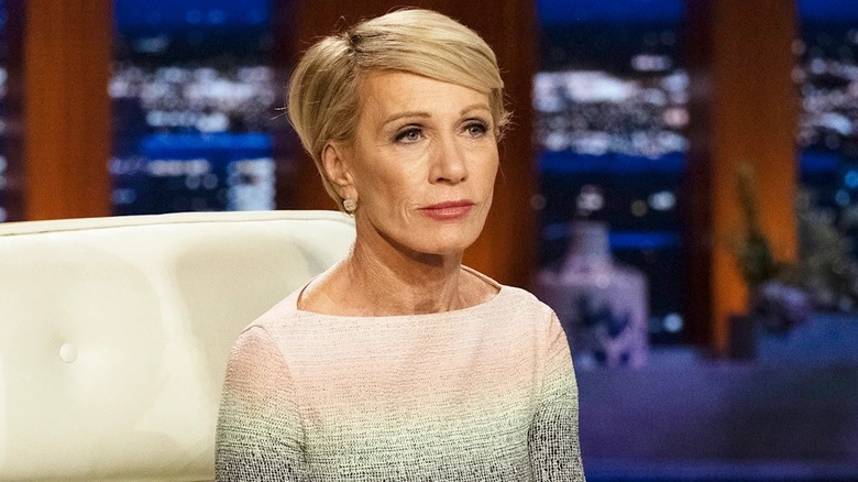 Barbara Corcoran listens to a pitch on Shark Tank