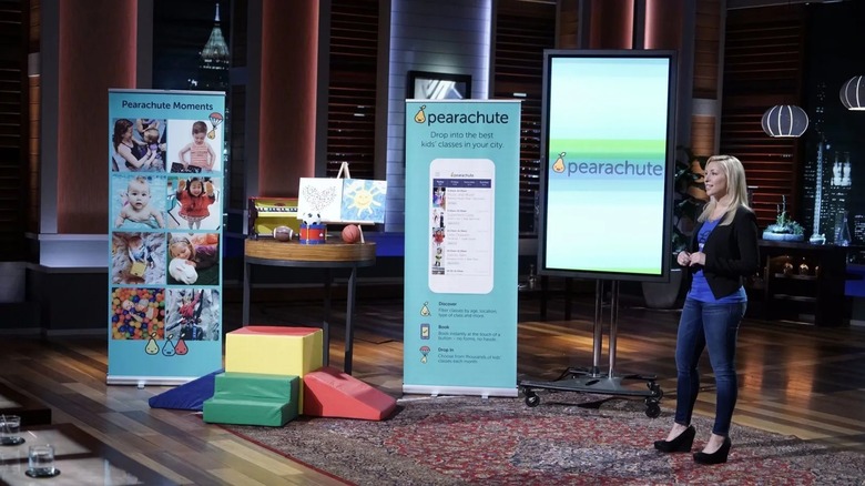 Desiree Vargas Wrigley pitching Pearachute on Shark Tank