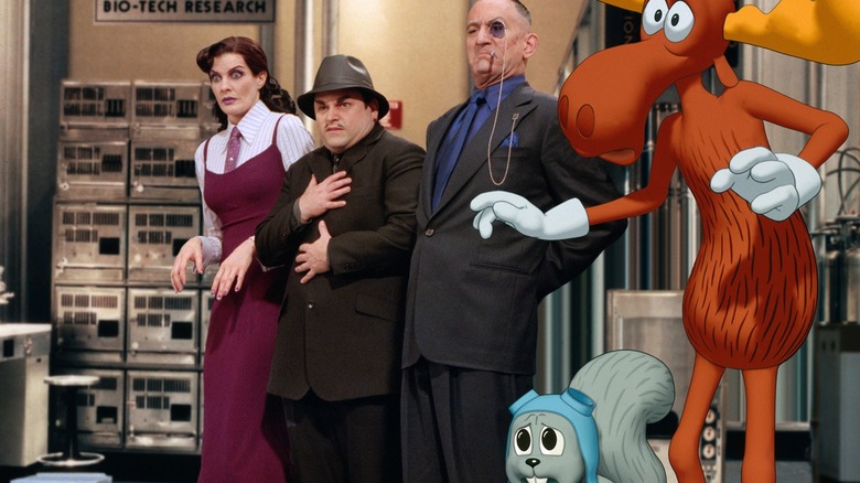 Rocky & Bullwinkle characters in a line