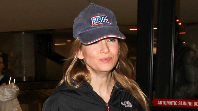 Renée Zellweger wearing a cap