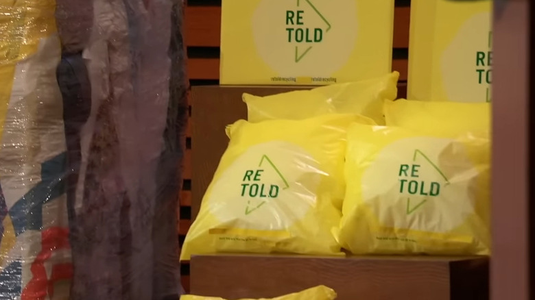 Retold Recycling bags displayed on Shark Tank