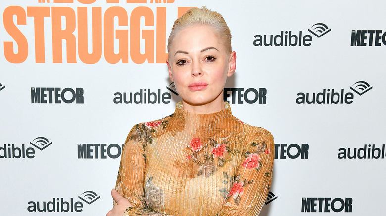 Actress Rose McGowan serious