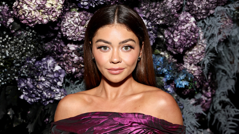 Sarah Hyland with flowers