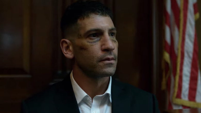 Frank Castle sits in court