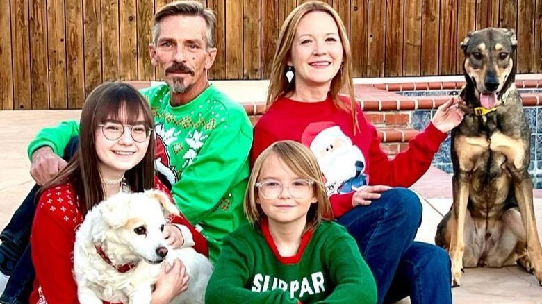 Charles Baker with his family