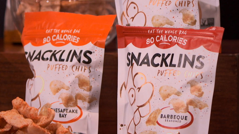 Snacklins products displayed on Shark Tank 