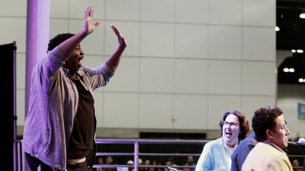 Leslie David Baker, Phyllis Smith, Oscar Nunez at LA Comic Con 2019