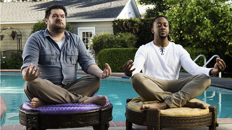 Alex and Darryl meditating