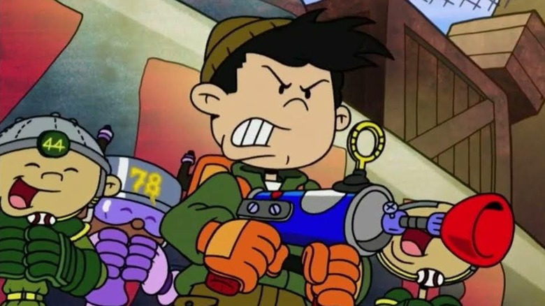 Numbuh 60 wielding gun