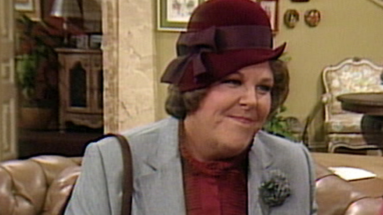 Mary Jo Catlett wears hat and smiles