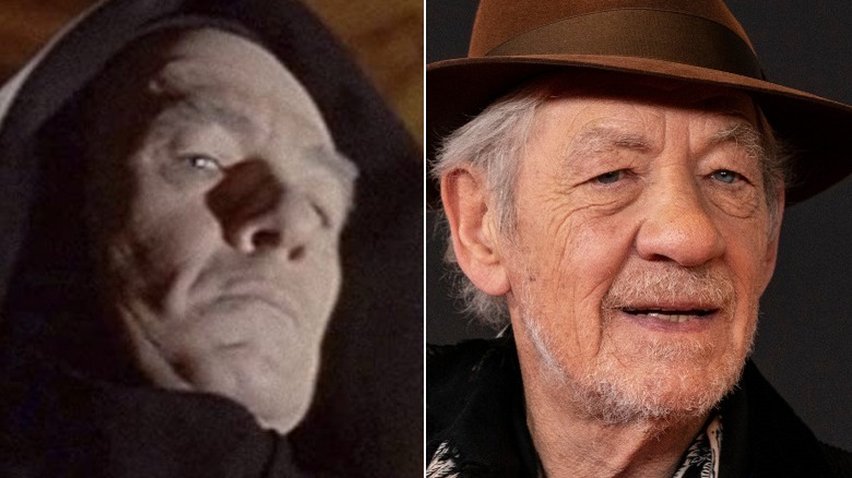 Ian McKellen then and now with hat