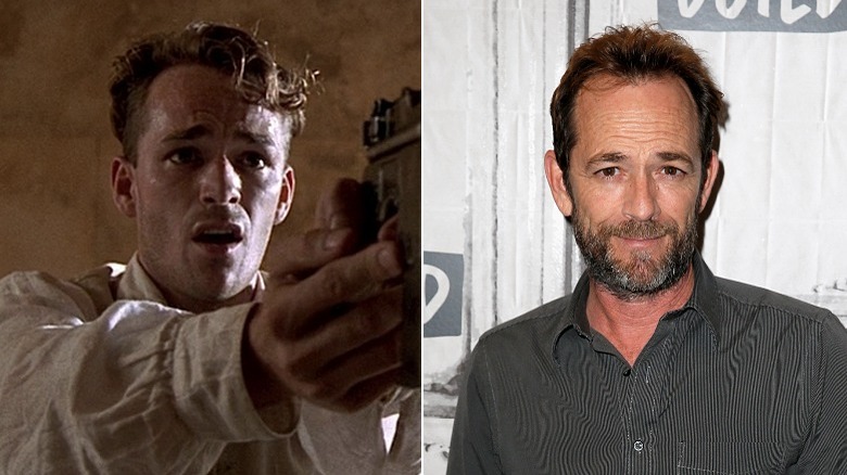 Luke Perry as Billy Masterson and smiling in New York in 2018