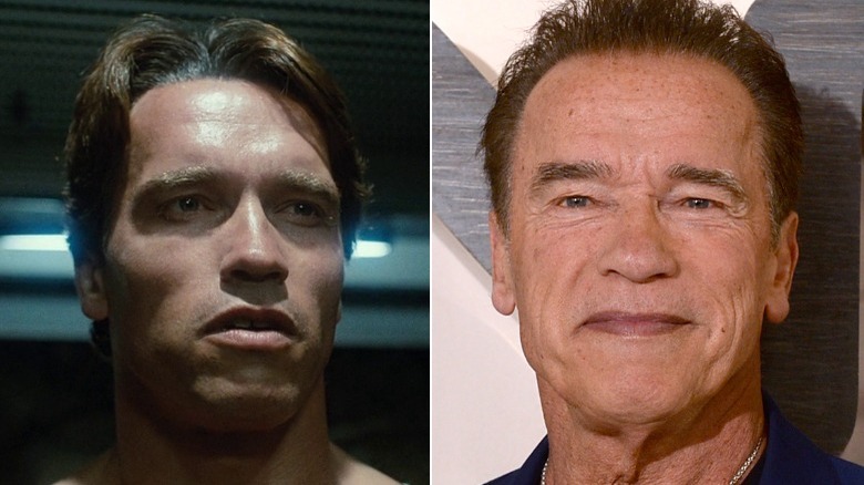 T-800 arrives in the past/Arnold Schwarzenegger smiles