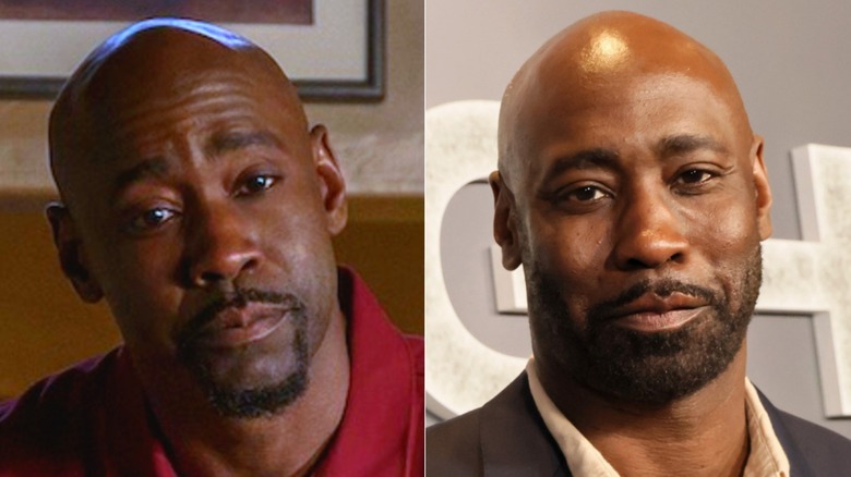 D.B. Woodside as Amenadiel in Lucifer and at a 2023 event for the Night Agent