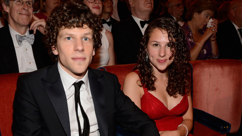 Hallie and Jesse Eisenberg sitting