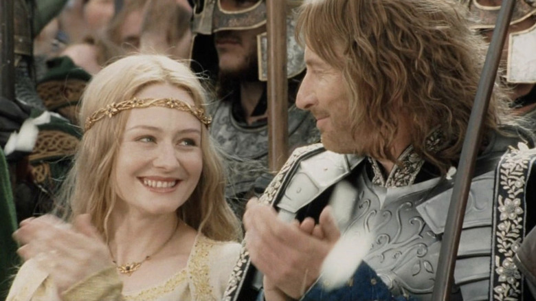 Faramir and Éowyn at Aragorn's coronation