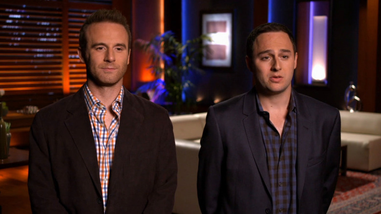 Brian and Steven talking in Shark Tank confessional