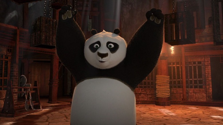 Kung Fu Panda Po puts hands up