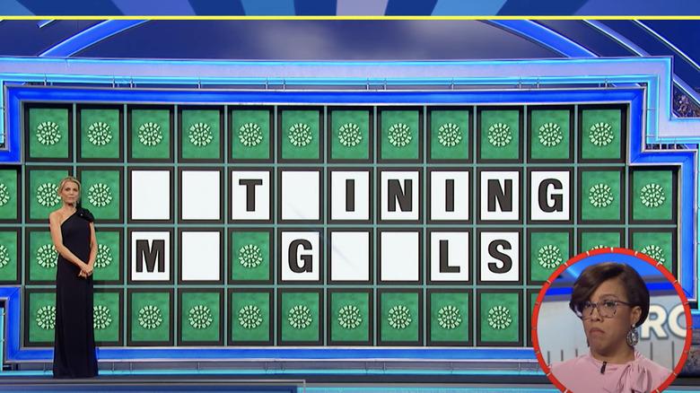 Wheel of Fortune contestant looking confused by puzzle