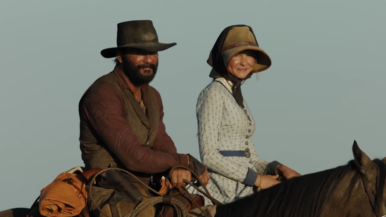 James and Elsa riding horses