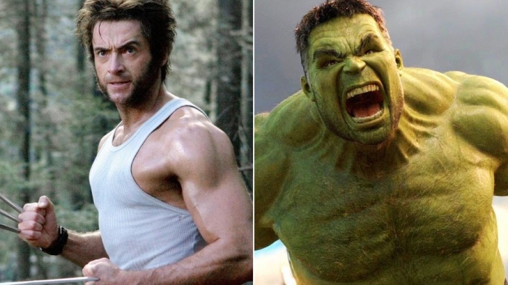 Hugh Jackman as Wolverine and Mark Ruffalo as the Hulk