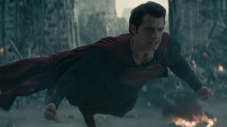 Superman in mid-flight